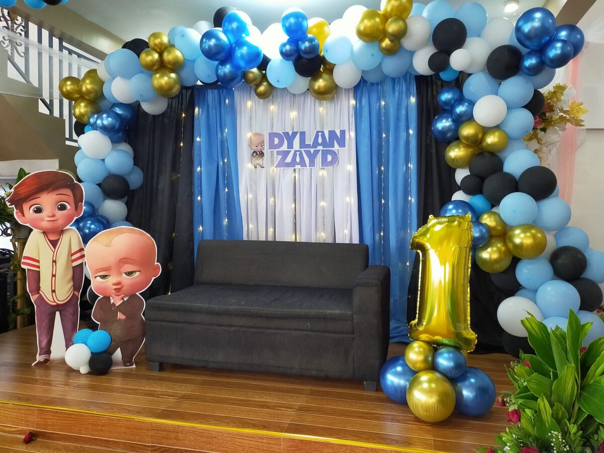 1st Birthday Boss Baby Blue Theme Décor – Colorful Balloons